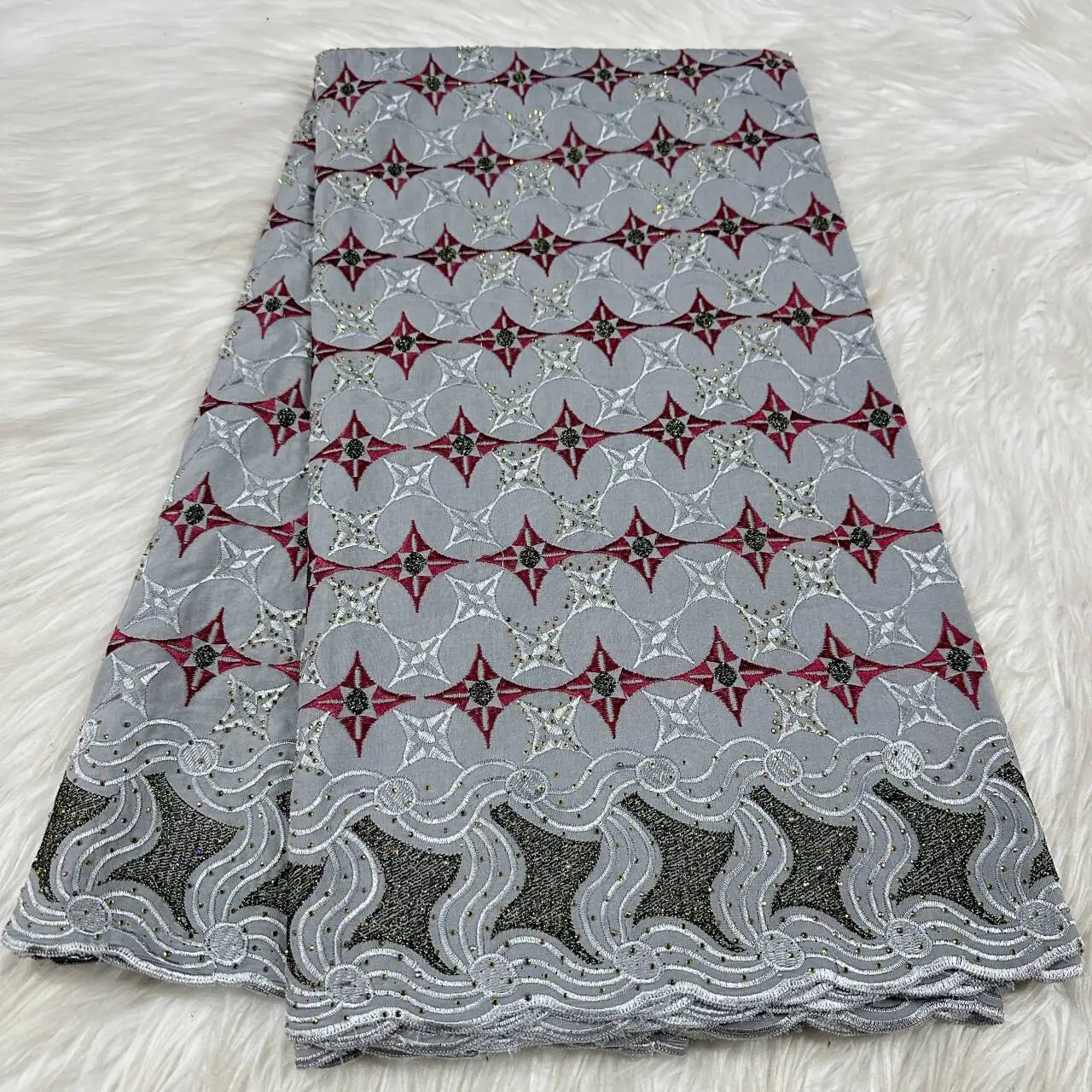 

Gray Swiss Voile Lace Embroidered Austria 100% Cotton 2025 Dubai African Lace Fabric High Quality Swiss Lace Fabric For Wedding