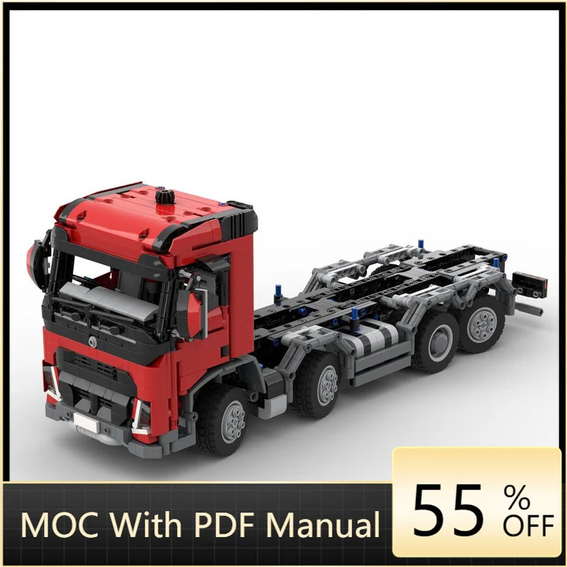 

1516 шт. MOC, строительный блок, модель грузовика, прицепа, кирпичи, сборные игрушки, технология, транспортный автомобиль, подарок на день рождения, детский подарок