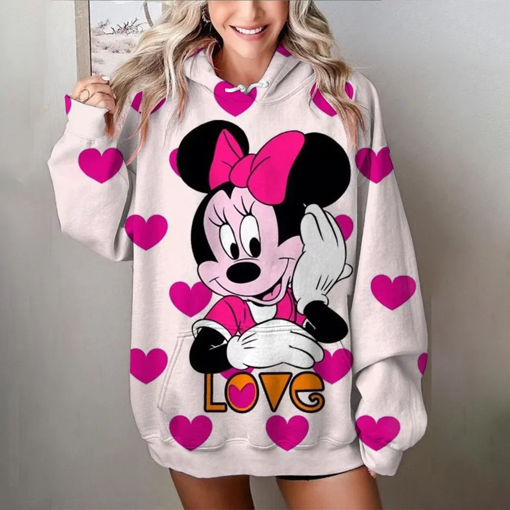 Fashion Design Womens Disney Mickey Mouse Hoodies Spring Women Casual Long Sleeve Basic Clothes Ladies Sweatshirt Loose Tops
