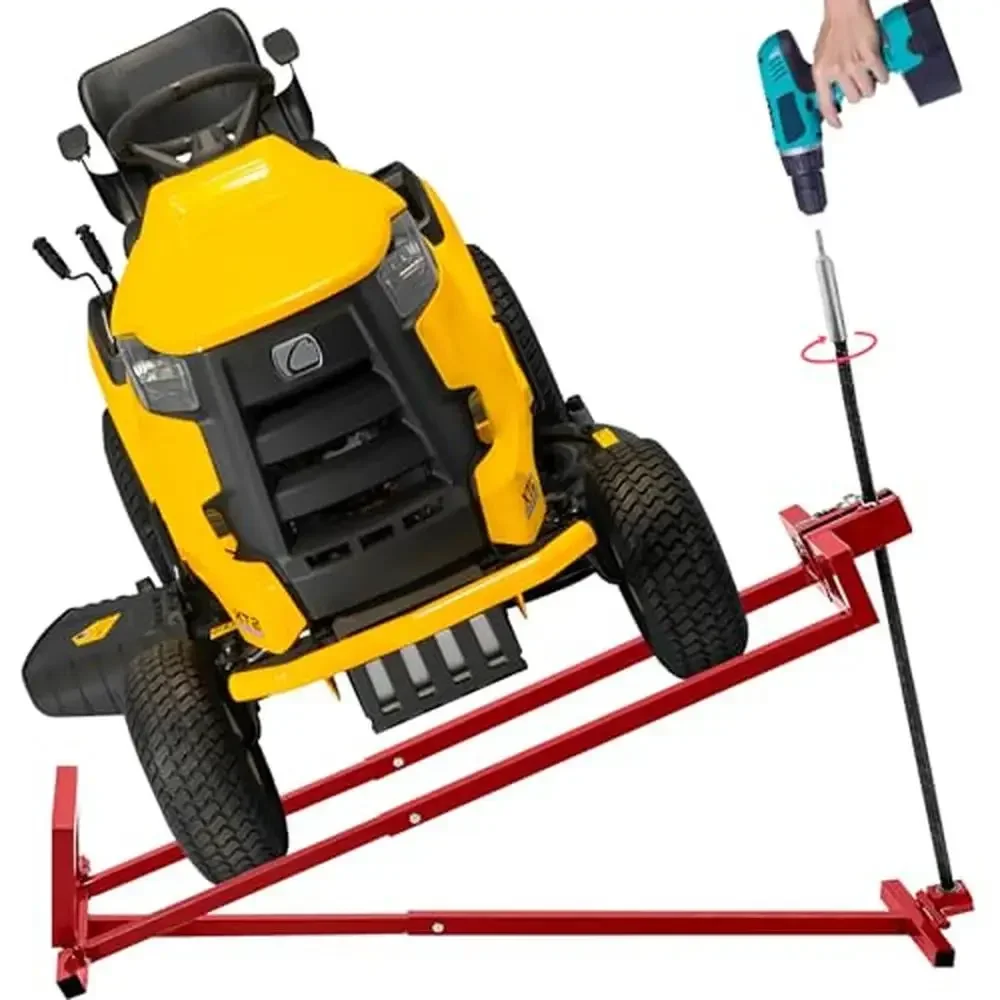 For Lawn Mower Maintenance Jack Lift 882lbs Capacity Garden Tractors Ride-On Telescopic Platform Easy Operation Adjustable