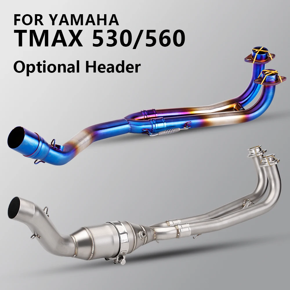 For YAMAHA YZF TMAX 530 TMAX560 Exhaust Motorcross Slip on Modified Motorcycle Muffler Pipe Pitbike Stainless Steel Connect Link