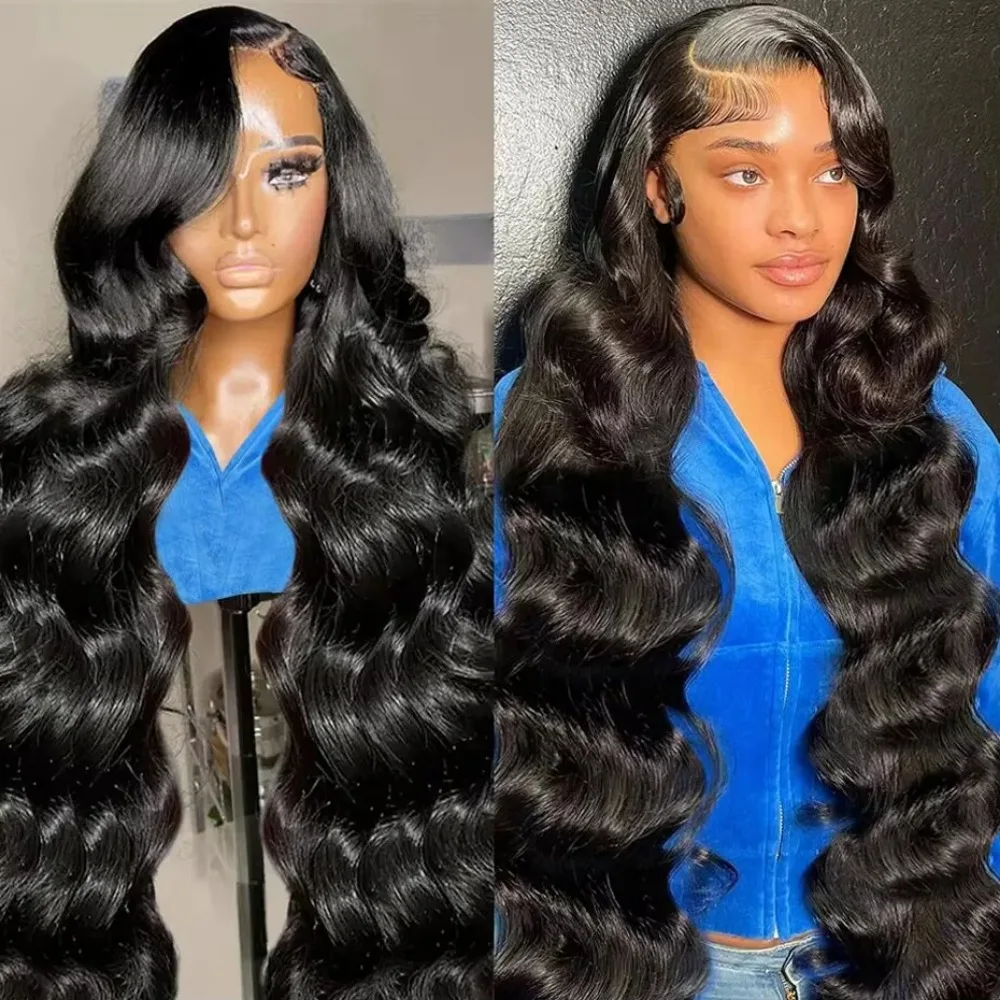 

38 inches 220 Density 13x4 13x6 HD Transparent Lace Frontal Wig No Shedding Wig Natural Color Body Wave Human Hair Wig For Women