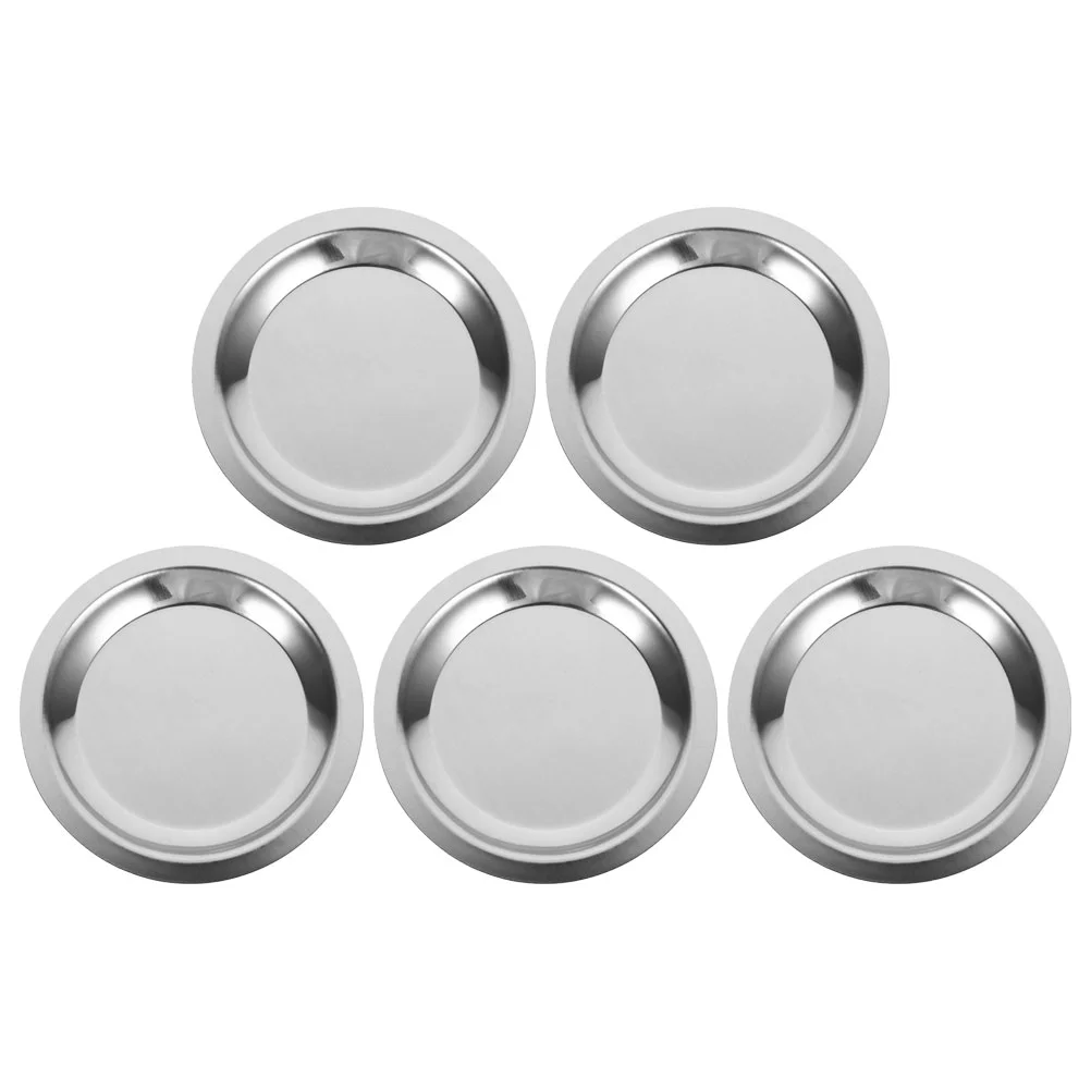 Posavasos multifunción para botella de hogar, bandeja de joyería de Metal, almohadilla lavable de vidrio, posavasos de oficina de taza de acero inoxidable, 5 uds.