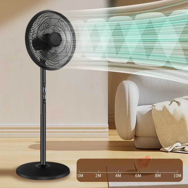 -Electric  Household Floor Remote Fan 16 inches with 8 speed Silent Wind Fan with 5 blades standing fan