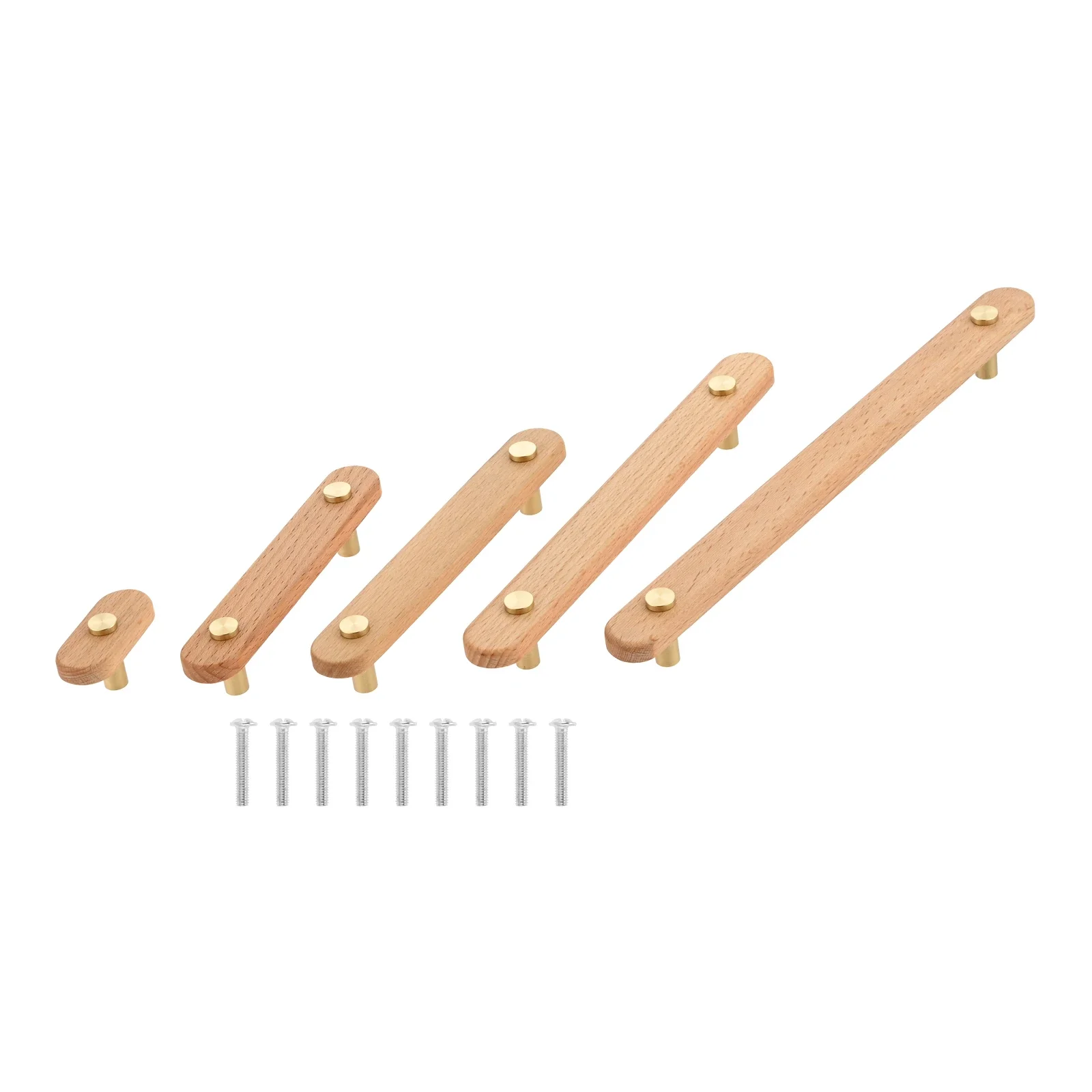 1Pc Maniglia in legno a forma di ponte Maniglie per porte dell'armadio con cassetti uniche Manopole per armadi Mobili per hardware decorativo con viti