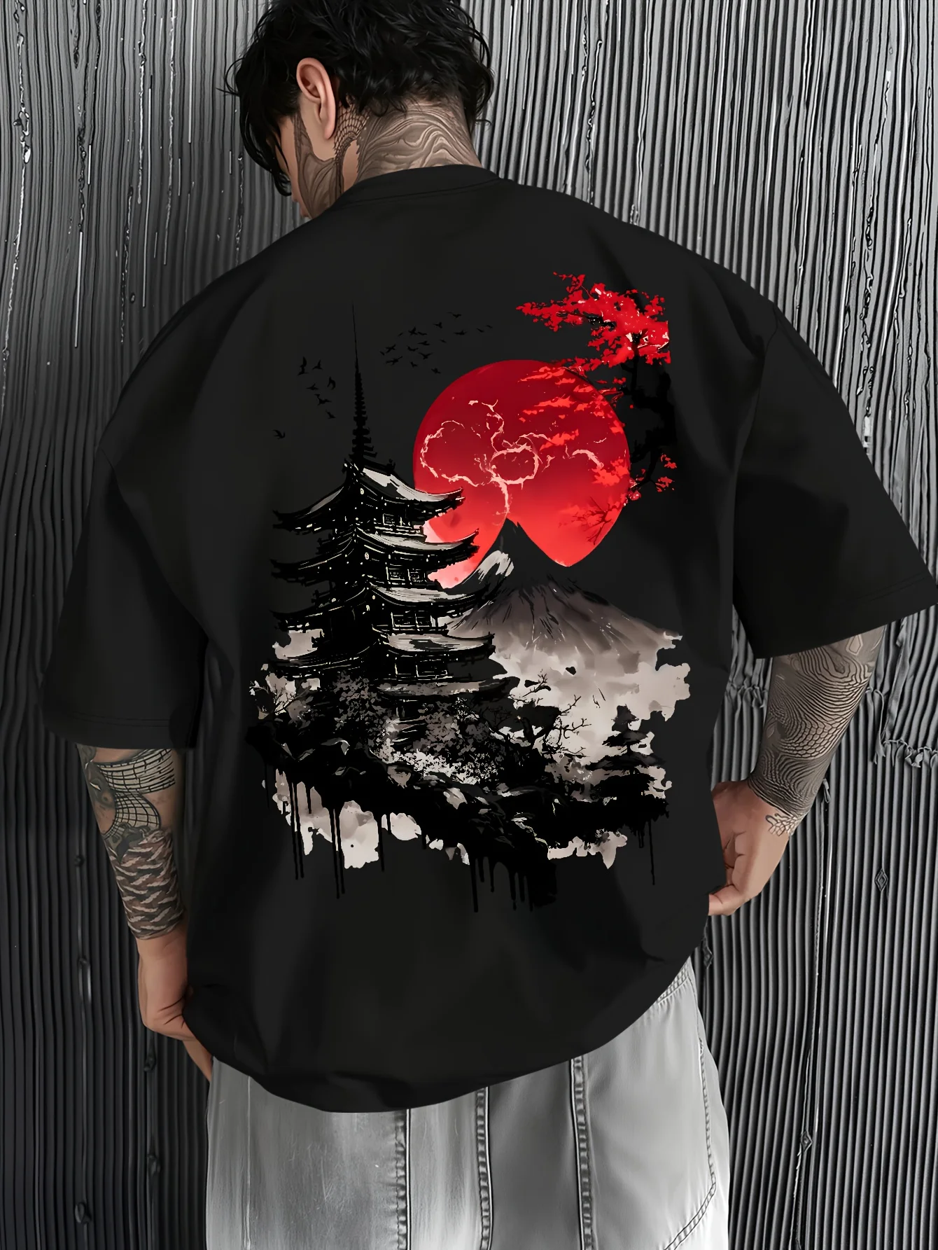 Men 100% Cotton Smiling Glitter Broken Bear Graphic Print T Shirts Short Sleeve Avant-garde Casual Summer Streetwear Tops