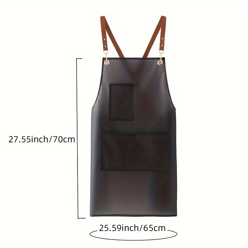 New Apron Waterproof And Oil-proof Strap Fashionable Korean-style Overalls Household Kitchen Cooking Women\'s TPU Work Clothes