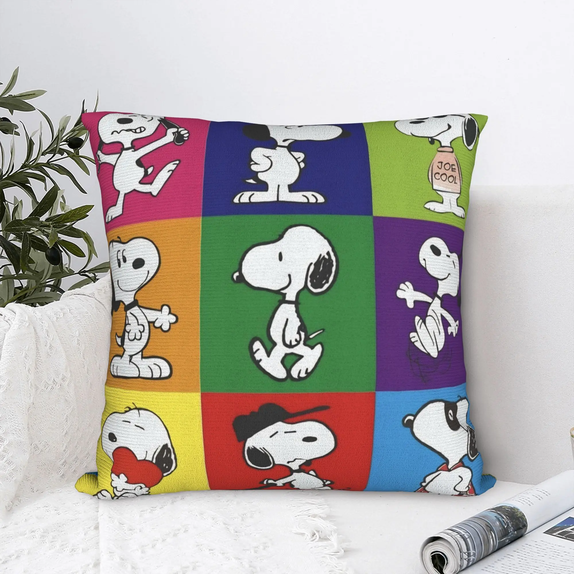 Lovely Dog S-Snoopys Square Pillowcases Polyester Car Colorful Cushion Cover Creative Decorative Pillow Cover 45*45