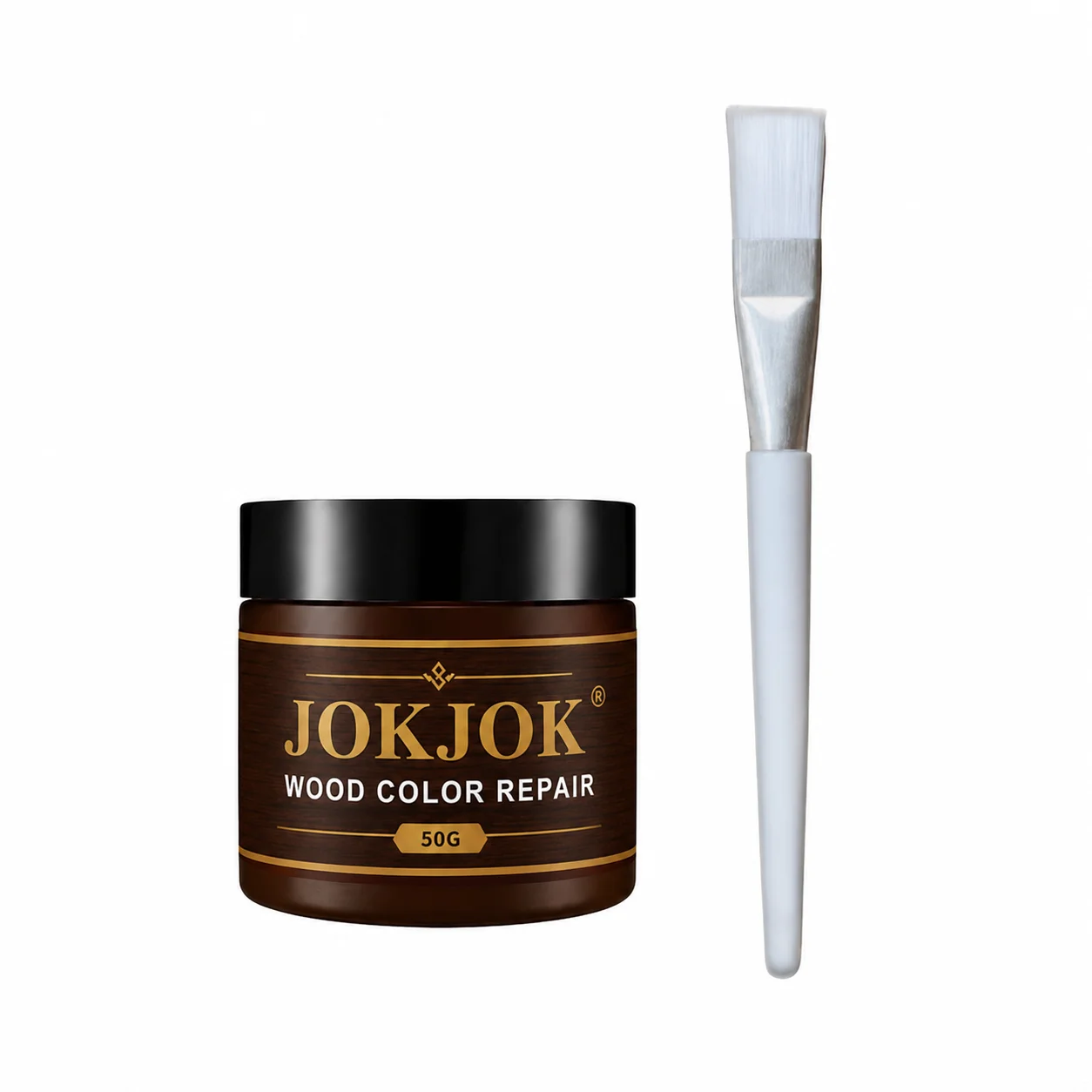 Pasta de Reparo de Madeira JOKJOK 30G, Preenchedor de Arranhões para Móveis, Mesas, Portas e Armários, Creme Restaurador Marrom à Prova d'Água e de Secagem Rápida