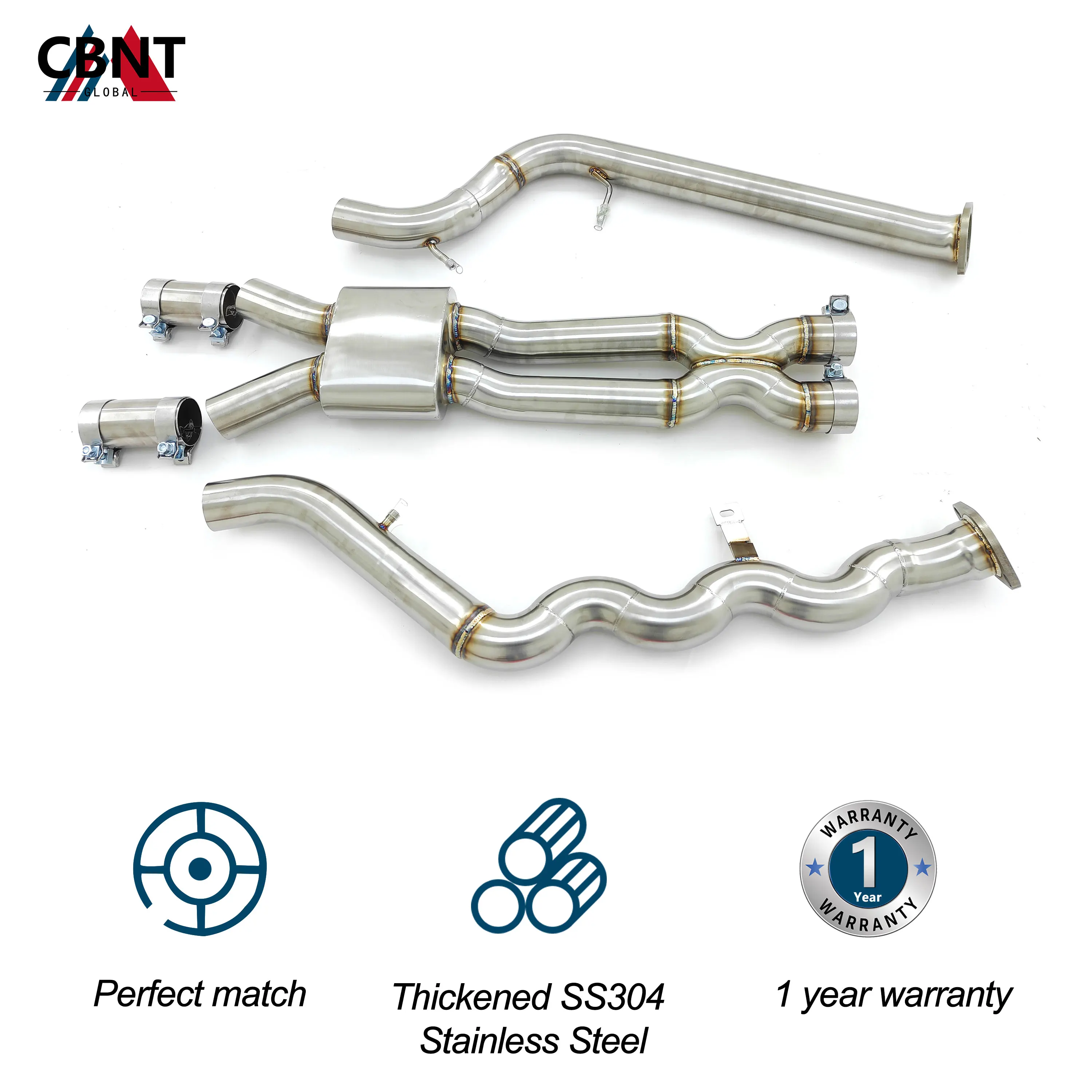 CBNT for BMW S58 G80 M3 G82 M4 3.0T Exhaust Middle Pipe High Quality SS304 Tuning Exhaust-pipe Mid Pipe 76mm/3inches