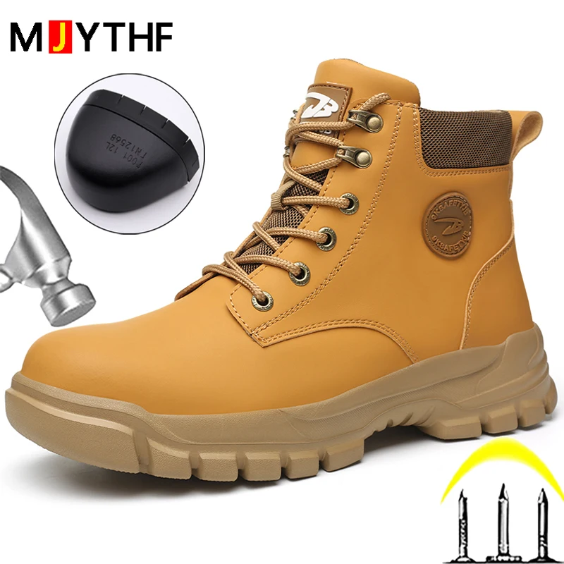 Waterproof Men Boots Safety Shoes Men Puncture-Proof work Boots Safety Steel Toe Shoes Men Indestructible Protective Boot Winter