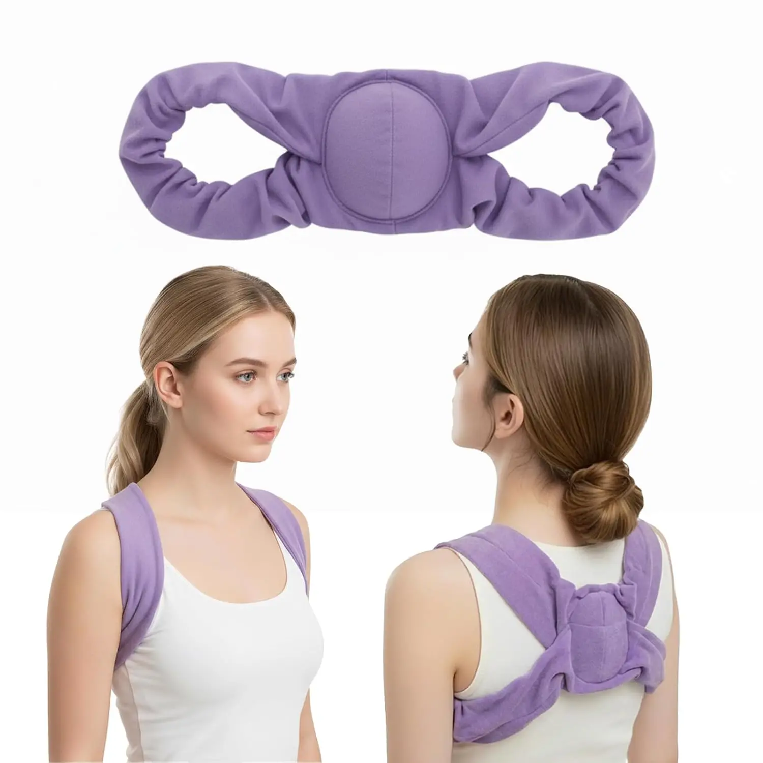 Soft Sleep Posture Corrector 8 Shape Shoulder Alignment Strap, Night Elastic Back Brace to Ease Shoulder Neck Muscle Tension