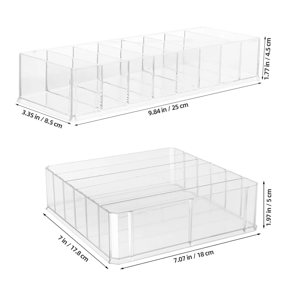 2 قطعة صندوق منظم صندوق تخزين النقود الشفاف متعدد المقصورات منظم الملفات المكتبية للاستخدام المنزلي والمكاتب #6