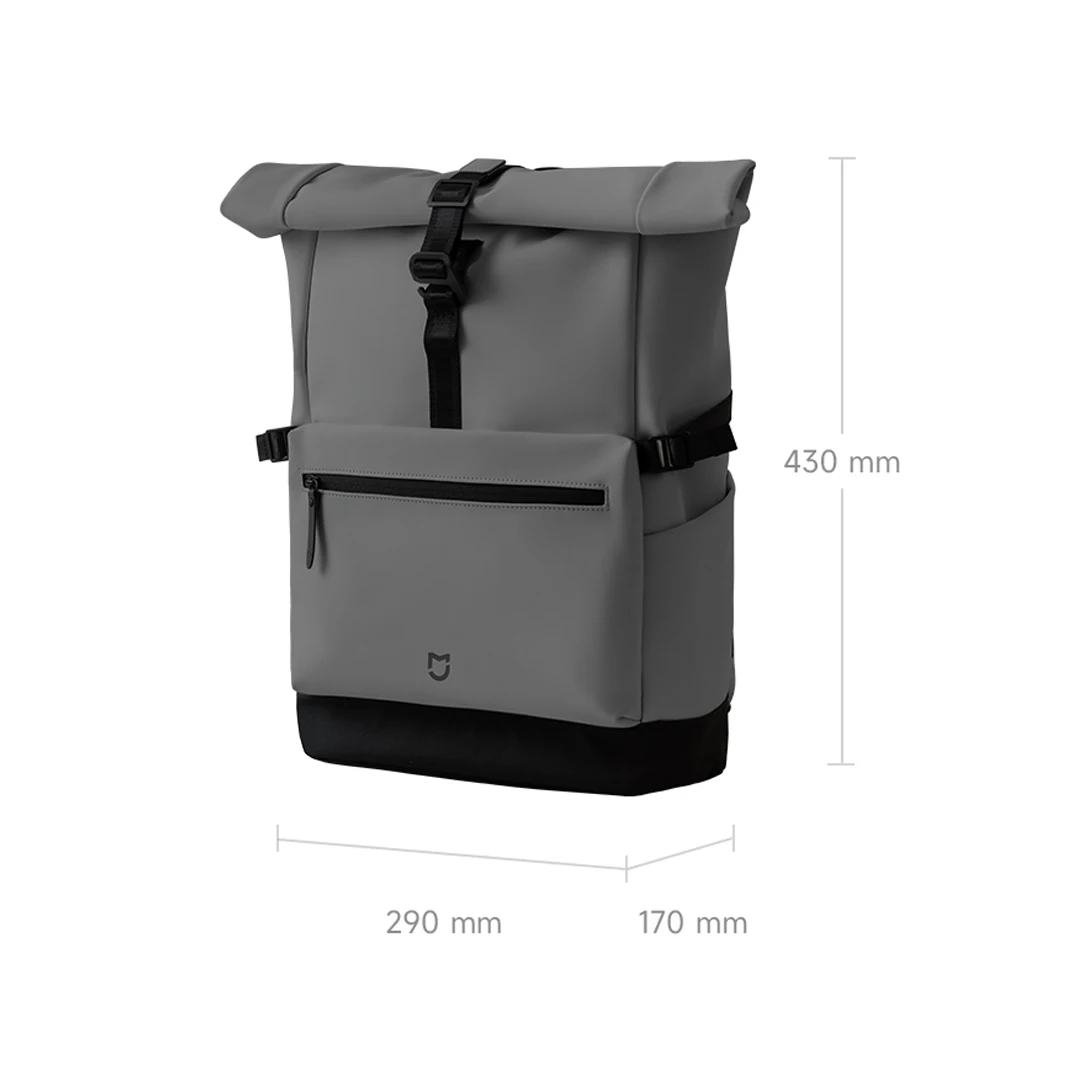 Mijia Curled Edge Leisure Backpack 15.6-inch Commuting Computer Bag Lightweight PU Fabric Anti Permeation School Style