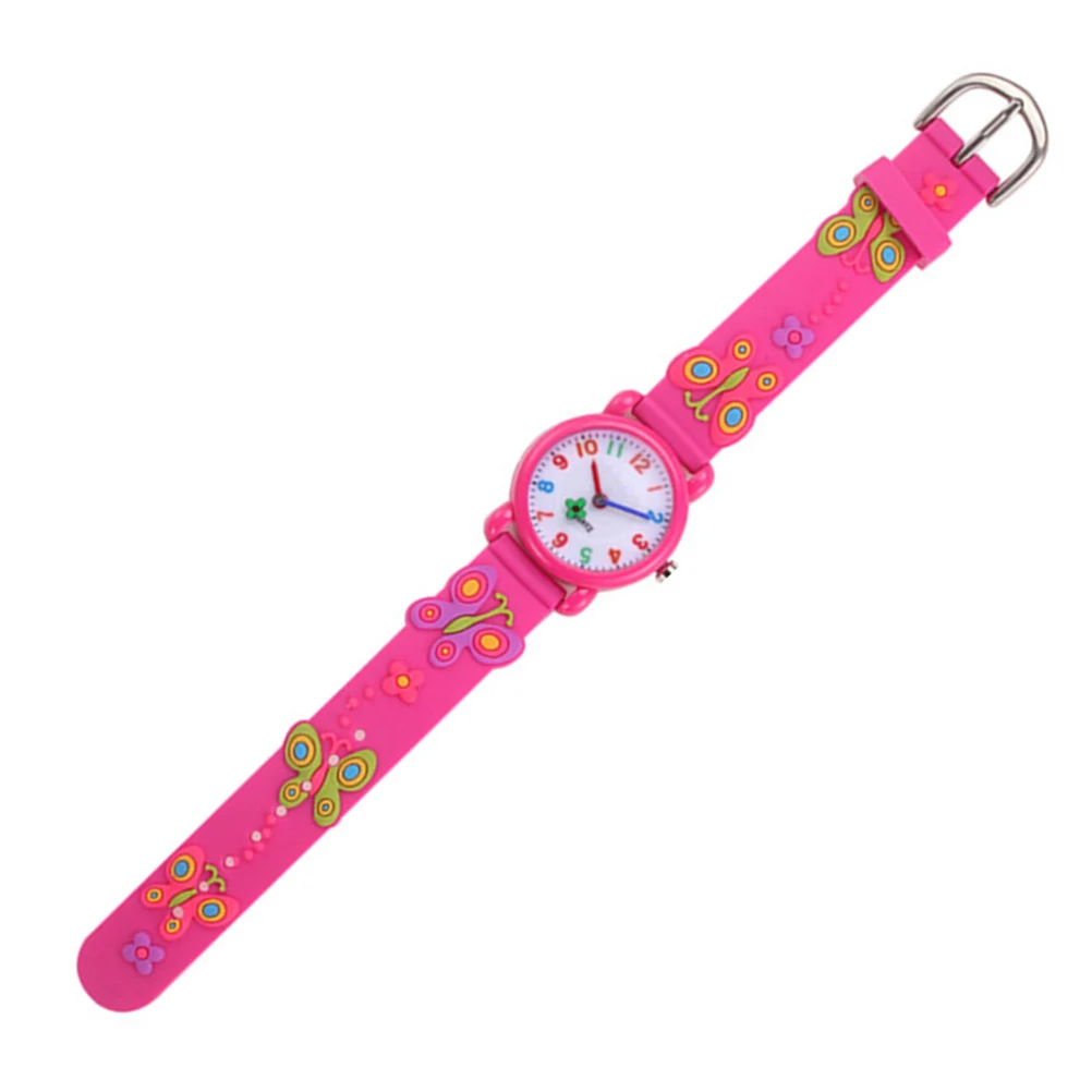 

3D Waterproof Quartz Kids Wristwatch Cartoon Rosy Girl Child Adjustable Strap Silicone Non Toxic Comfortable Precise Timekeeping