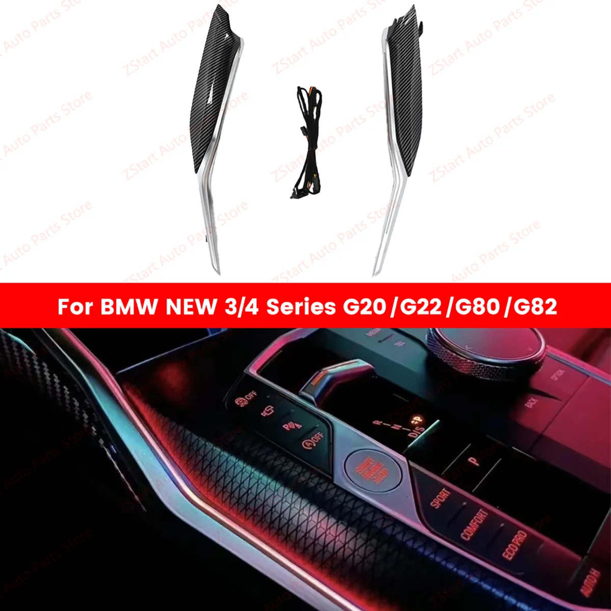 11 Colours Center Console Saddle Light For BMW New 3/4 Series G20 G22 M3 M4 LED Sunroof Ambient Lights Decorative Light