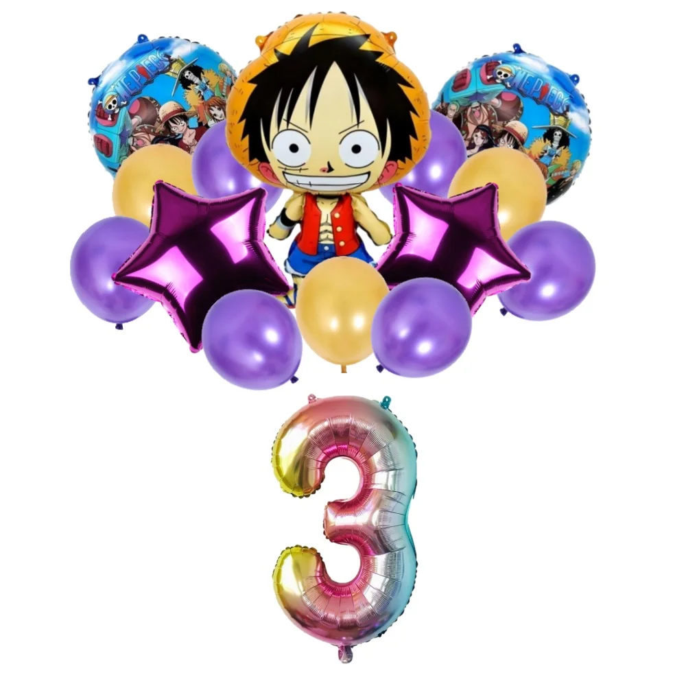 ชุดลูกโป่งวันพีซ สำหรับเด็กชายและเด็กหญิง ตกแต่งงานปาร์ตี้ อนิเมะลูฟี่ ลูกโป่งตัวเลขวันเกิด ฟิกเกอร์น่ารัก ของเล่นเด็ก ของขวัญ