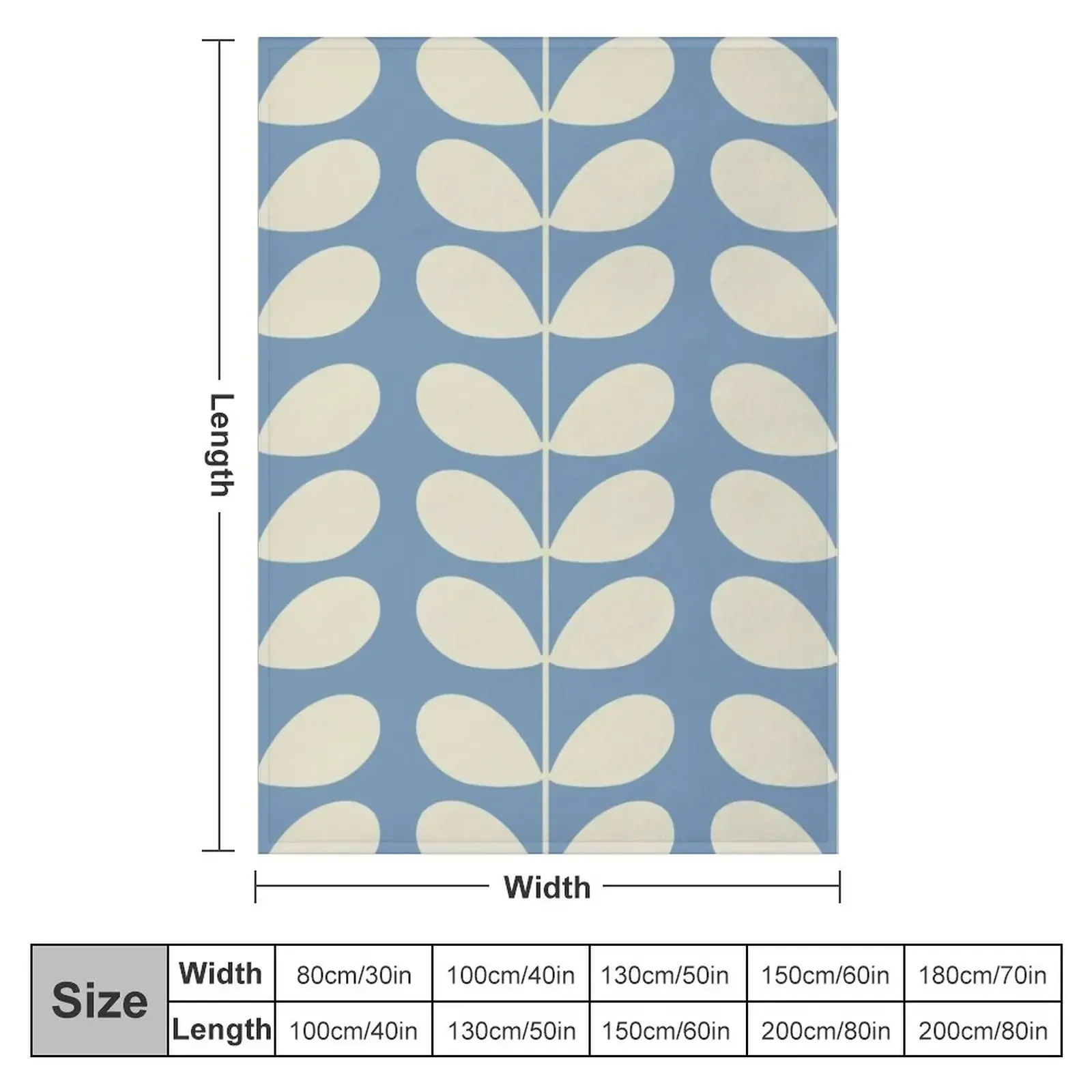 orla kiely multi stem,blue,white, kiely pattern,orla kiely design Throw Blanket Hairy Giant Sofa Blankets