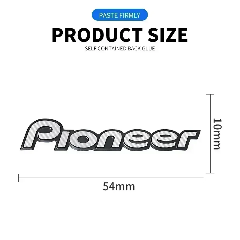 Autocollant stéréo en métal de haute qualité avec logo Pioneer pour haut-parleur Hi-Fi de voiture, accessoires de style, 5/10 pièces