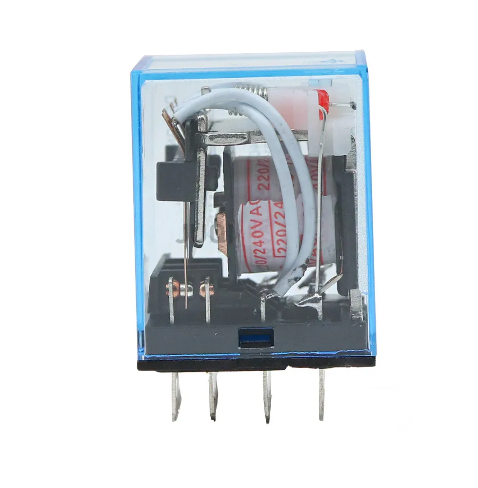 10 set MY4NJ small Electromagnetic Power Relay DC 12V 24V 36V 48V 110V 220V 380V Coil 4NO 4NC DIN Rail 14 pins + Base Mini relay