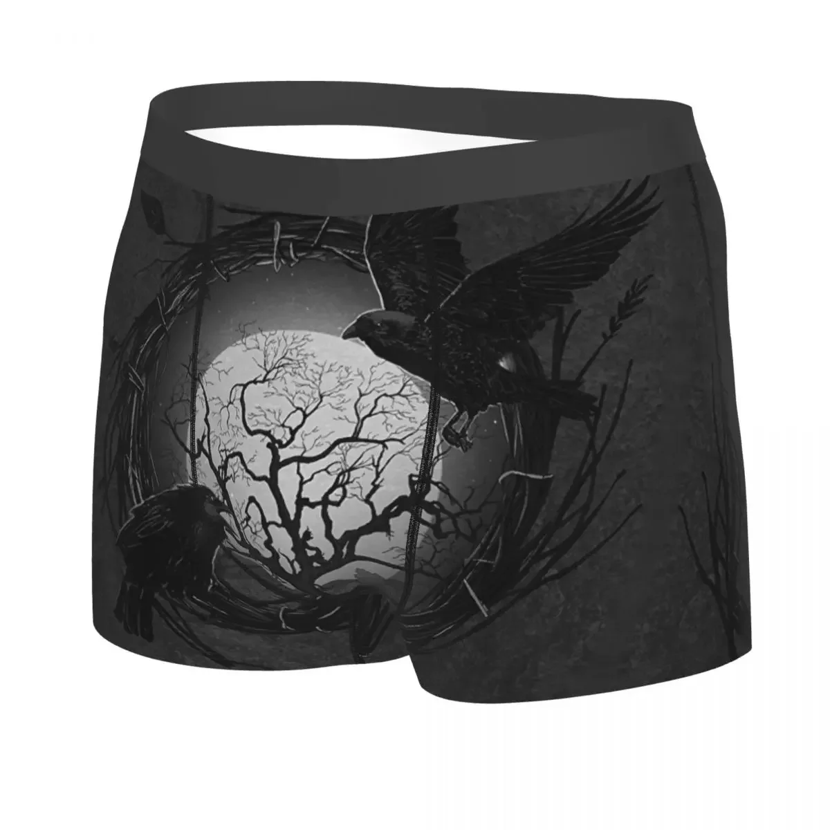 Bóxer de árbol de la vida con cuervos para hombre, ropa interior con estampado 3D s Valhalla, bragas suaves