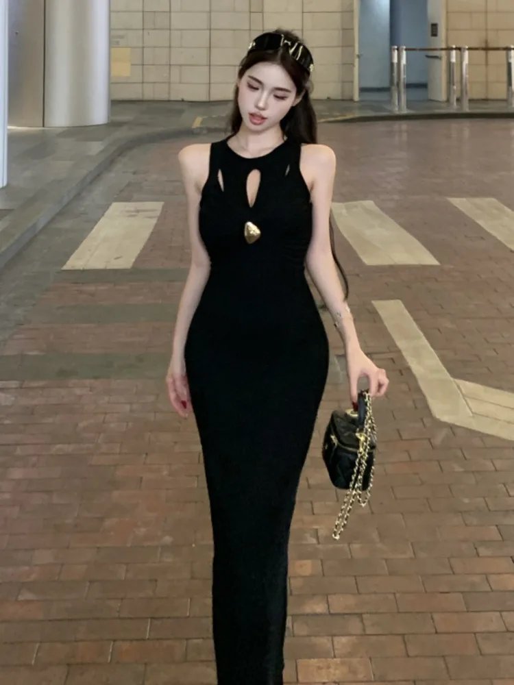 Hohe Qualität Hotsweet Sexy Aushöhlen Gestrickte Kleider Für Frauen Elegante Mode Sommer Elegante Slim Fit Bodycon Langes Kleid Roben