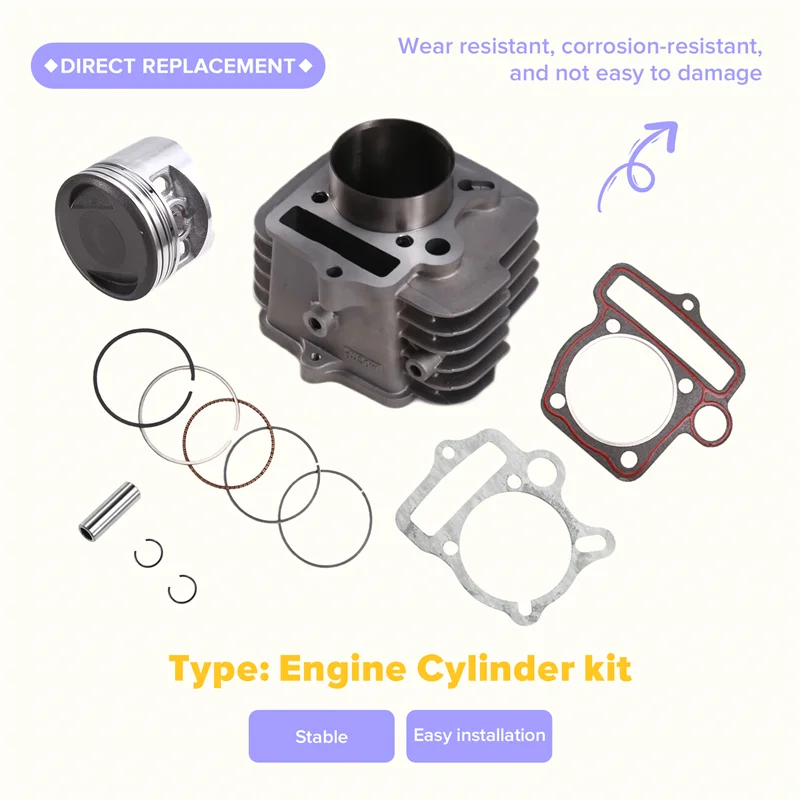 

AB96-56MM Piston Cylinder Kit For YINXIANG YX140 140CC Motorcycle Engine–Includes Ring Gasket Set
