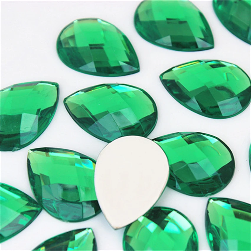 20pcs 18*25mm Tear Drop Shape Flat Back Acrylic Rhinestones Crystals Strass Beads DIY Jewelry Accessories Crafts MC592