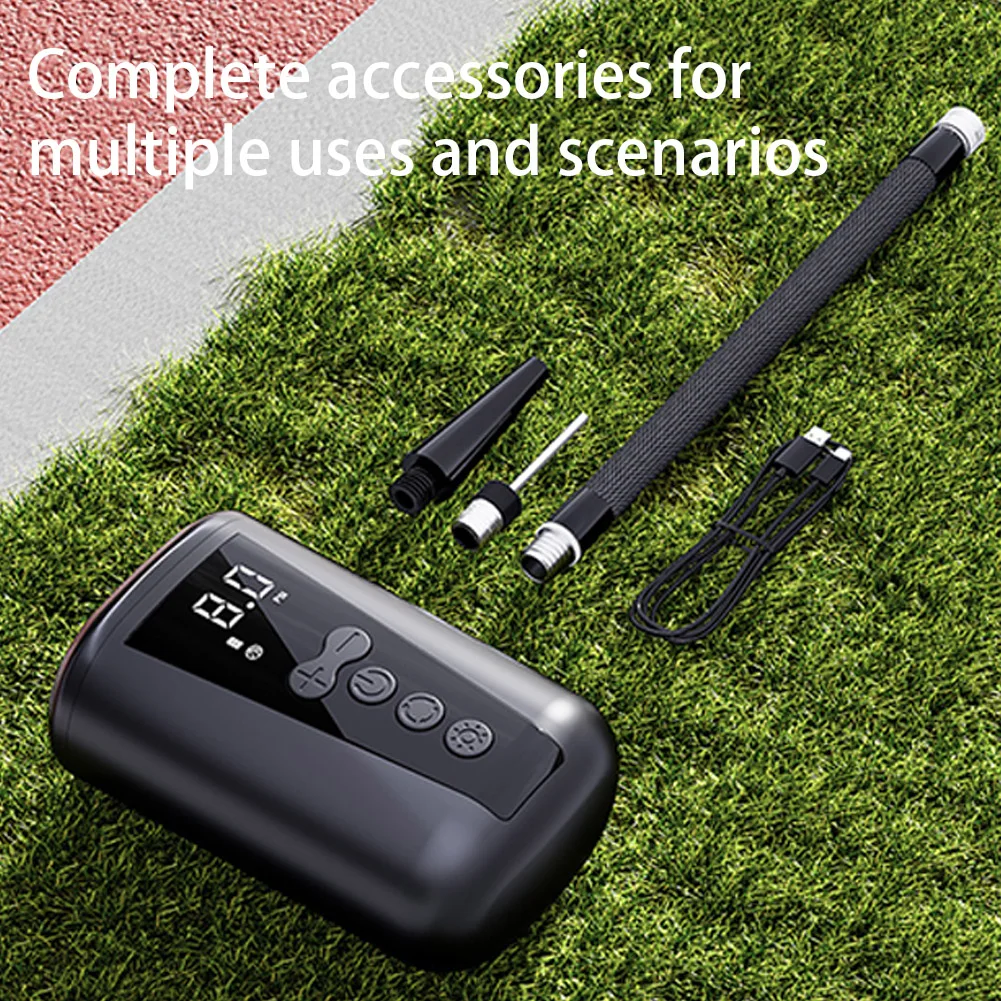 ضاغط هواء لاسلكي صغير ببطارية 2000 مللي أمبير في الساعة مضخة كروية كهربائية سريعة التضخم مضخة كروية محمولة لكرة القدم وكرة السلة