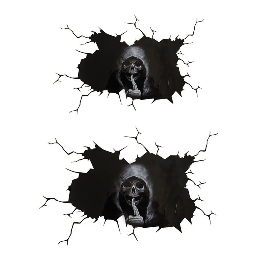 Non-tox Wall Decal Rear Windshield Decals Horror Skull Decals Halloween Skull Sticker Car Stickers for Car Windows Doors