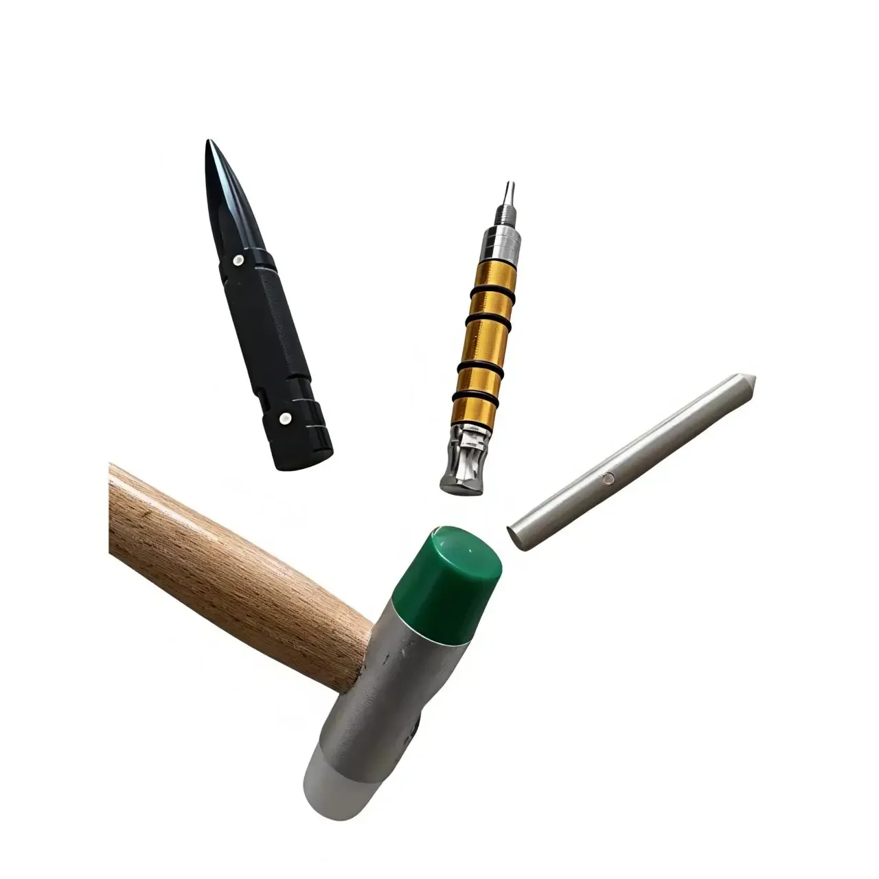 35.5cm Extra Long PVC Soft Head Wooden Handle Car Dent Repair Hammer + 3 Leveling Pens Paintless Hail Damage PDR Tool Kit