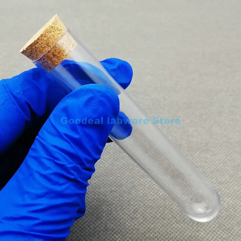 Picture 5: 30pcs 50pcs 100pcs Lab 18x105mm Clear Plastic Test Tubes With Corks Stoppers  Camellia candy vial wedding gift tube