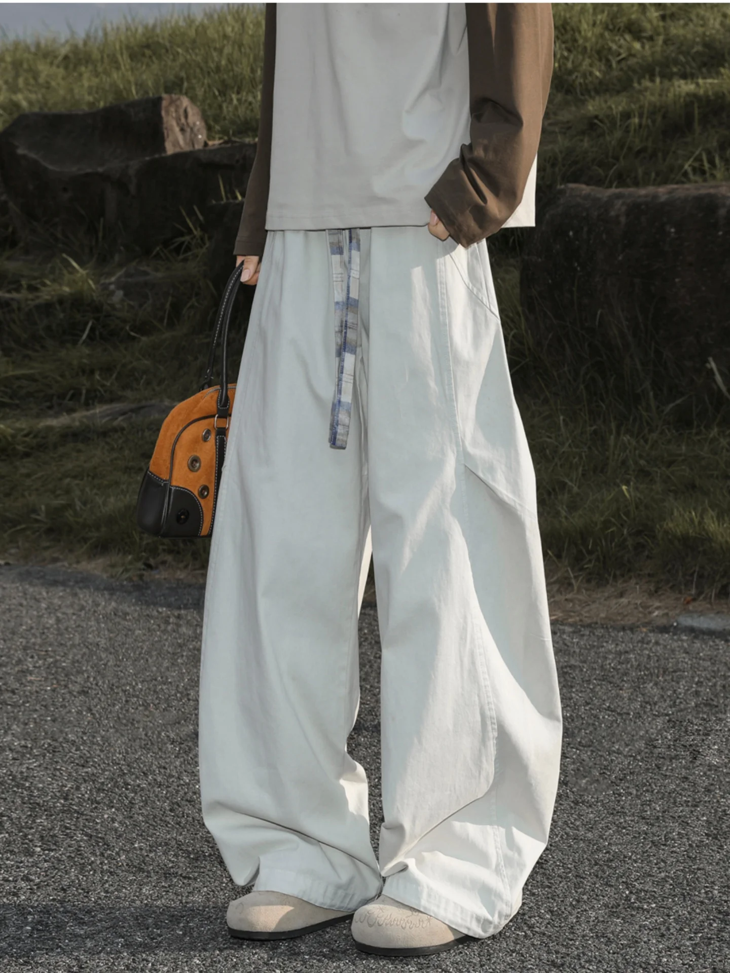 

Men's Casual Cotton Work Trousers Autumn Loose Fit Knife Pants Cargo orts Waed Waist Cord Straight Leg Soft Comfortable