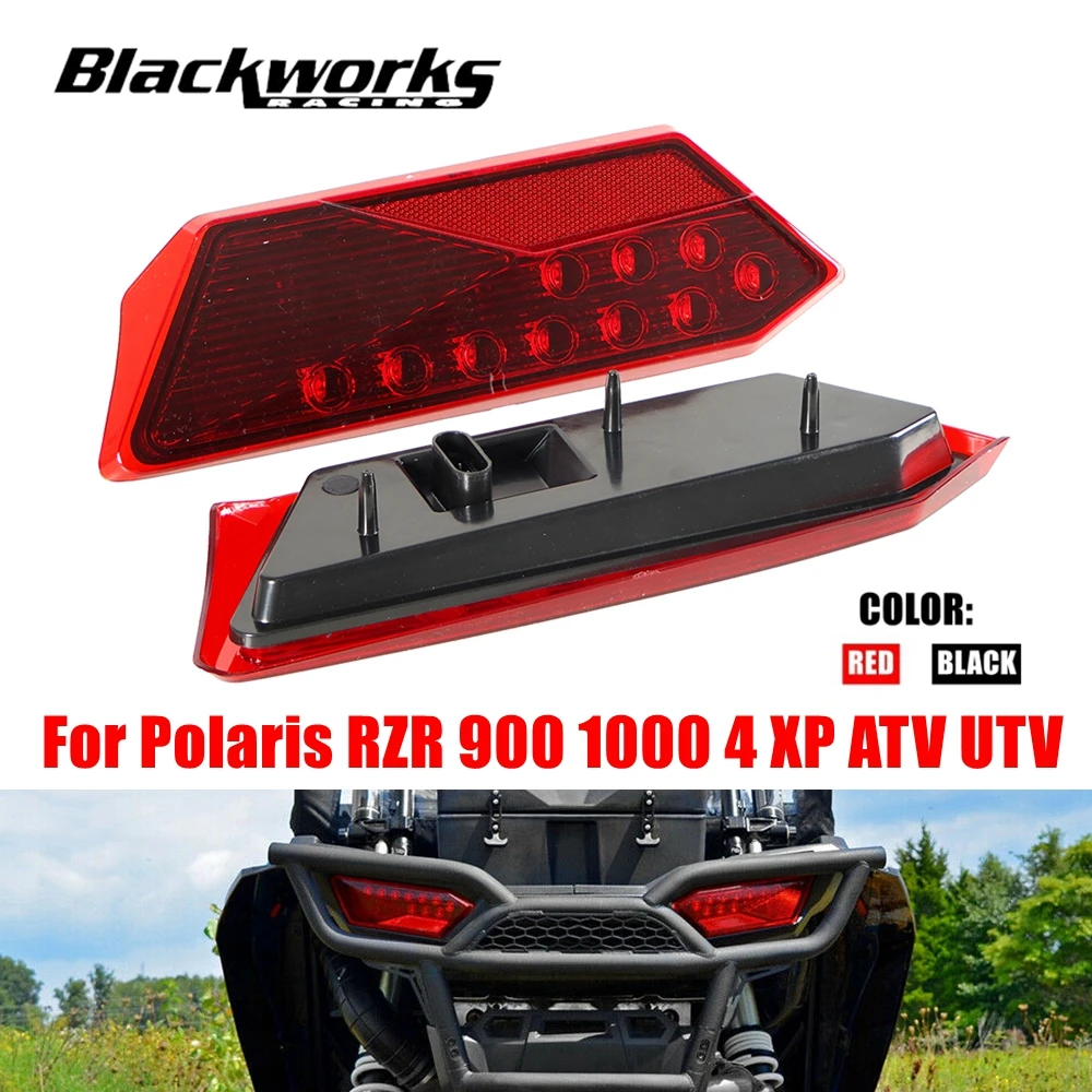 

LED Tail Light Signal Light Rear Brake Lamp Left & Right For Polaris RZR 900 1000 4 XP ATV UTV Easy Installation Red/Black