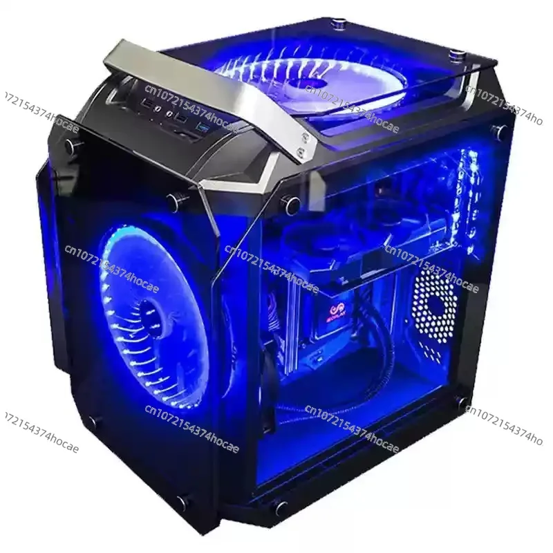 Desktop computer mainframe chassis/full transparent Internet cafe gaming game RGB lighting water-cooled special-shaped chassis