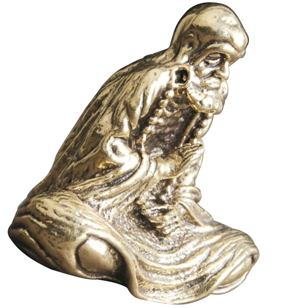

Desktop Brass Bodhidharma Buddha Sculpture Retro Style Brass Craft Home Office Decoration Indoor Outdoor Statue
