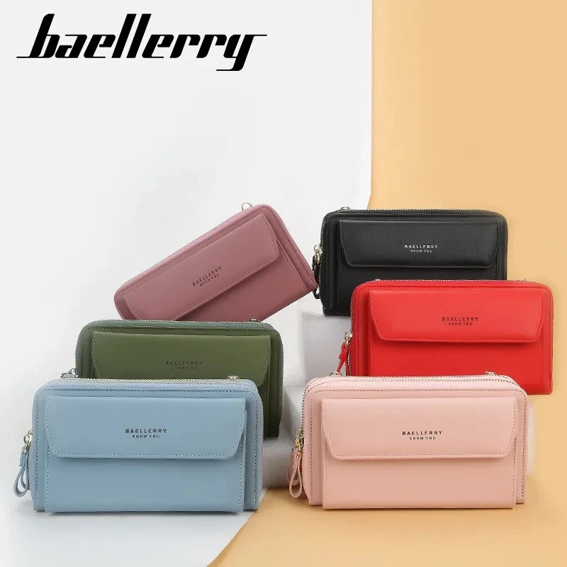 Baellerry New Women Bag Wallet Double Zipper Large Capacity Handbags Female Purse Phone Pocket Crossbody Shoulder Bags For Girls