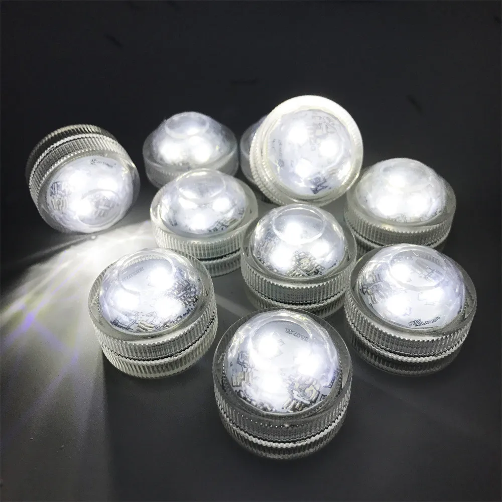 Mini Submersible Led Light IP68 Waterproof Outdoor Safe Tea Lamp Warm/White/RGB Fairy Decoration for Vase,Swimming Pool(10 pcs)