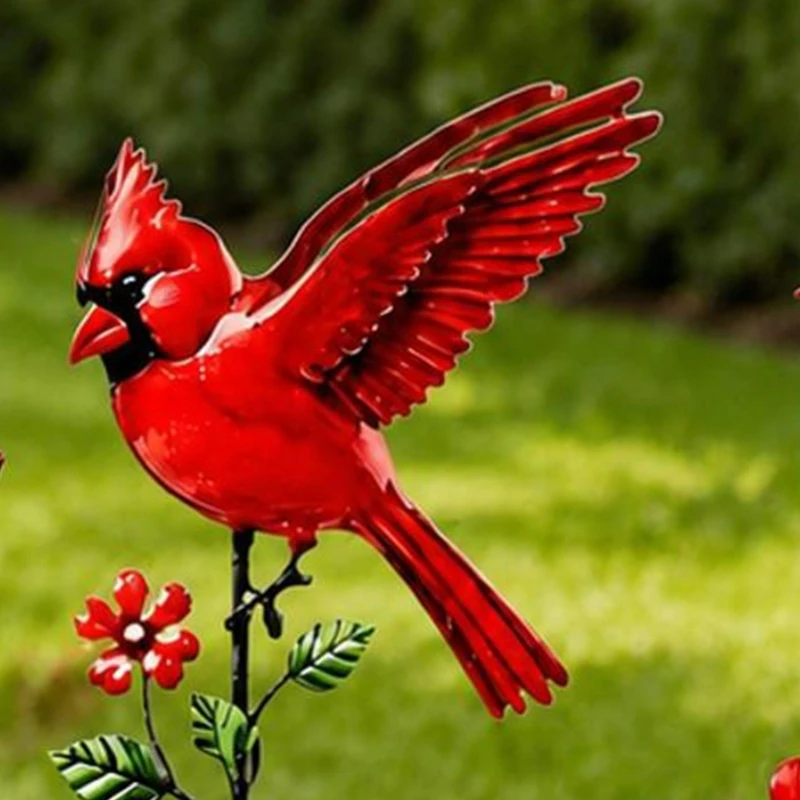  Metal Bird Garden Stakes Set of 4 Piece for Lawn and Outdoor Display Use