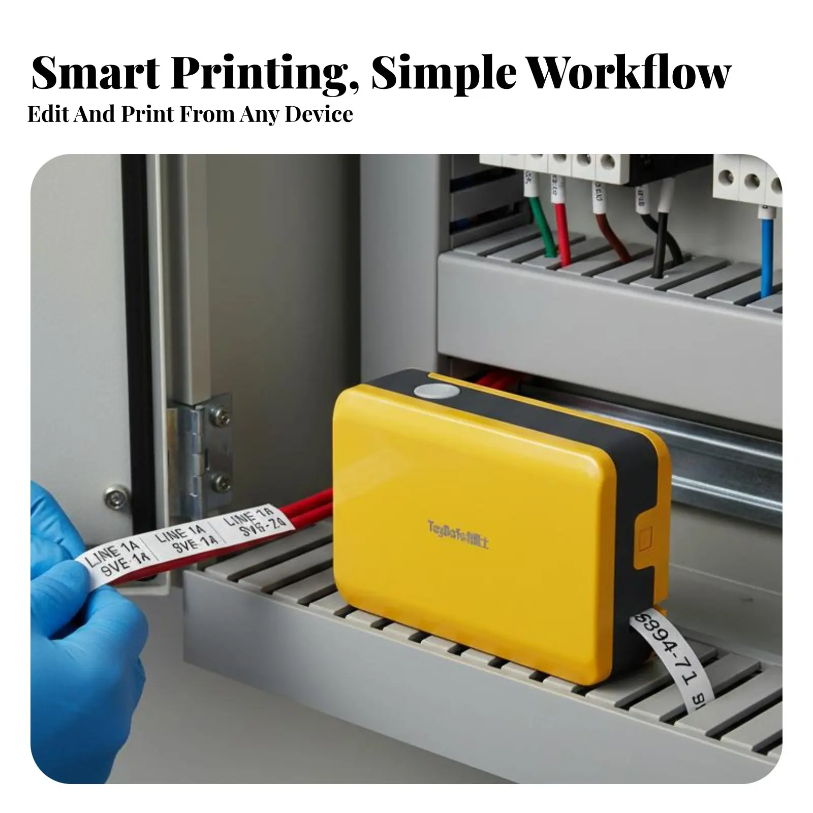 

Handheld Wire Marker Printer Thermal Thermal Printing Label Generator Battery-Powered Customized Cord Modes for Power Panels