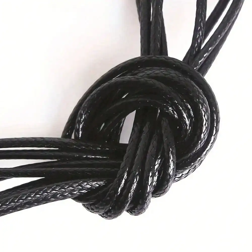 10 Meter 0,5mm-2,0mm Schwarzes Lederband Gewachster Baumwollfaden Schnüre für Halsketten Armbänder Seil für Schmuckherstellung DIY Zubehör – Detail 9