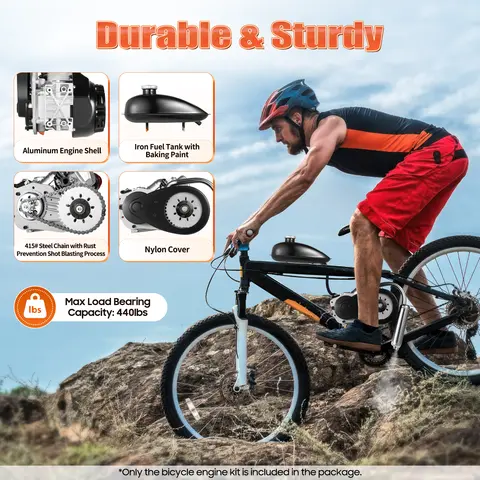 100cc Bicycle Engine Kit Single Cylinder 4-Stroke Gas Petrol Bike Engine Air-Cooling Motorized Bicycle Motor Kit Modified Engine