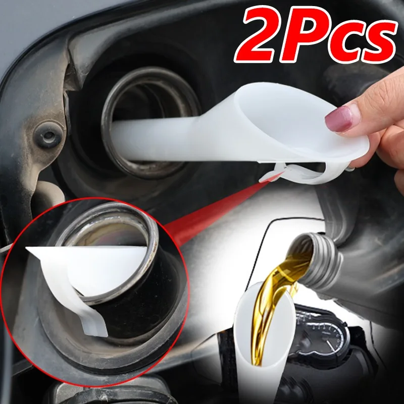 1-2PCS Portable Refueling Funnel Car Motorcycle Long Nozzle Hands-Free Oil Pouring Tool Spill-Proof Wide Mouth Fuel Funnel