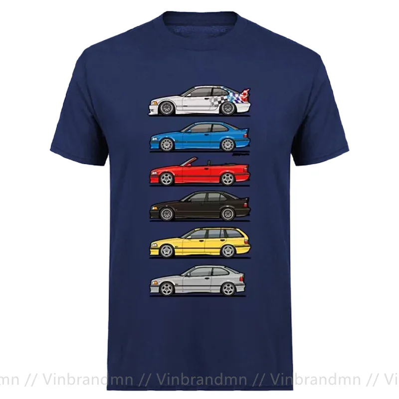 Vintage Stack of E36 Variants T shirt Custom Cotton Big Size 3XL Primer Rally Racing Car T-shirt Funny Roadster T-shirt Tops Tee