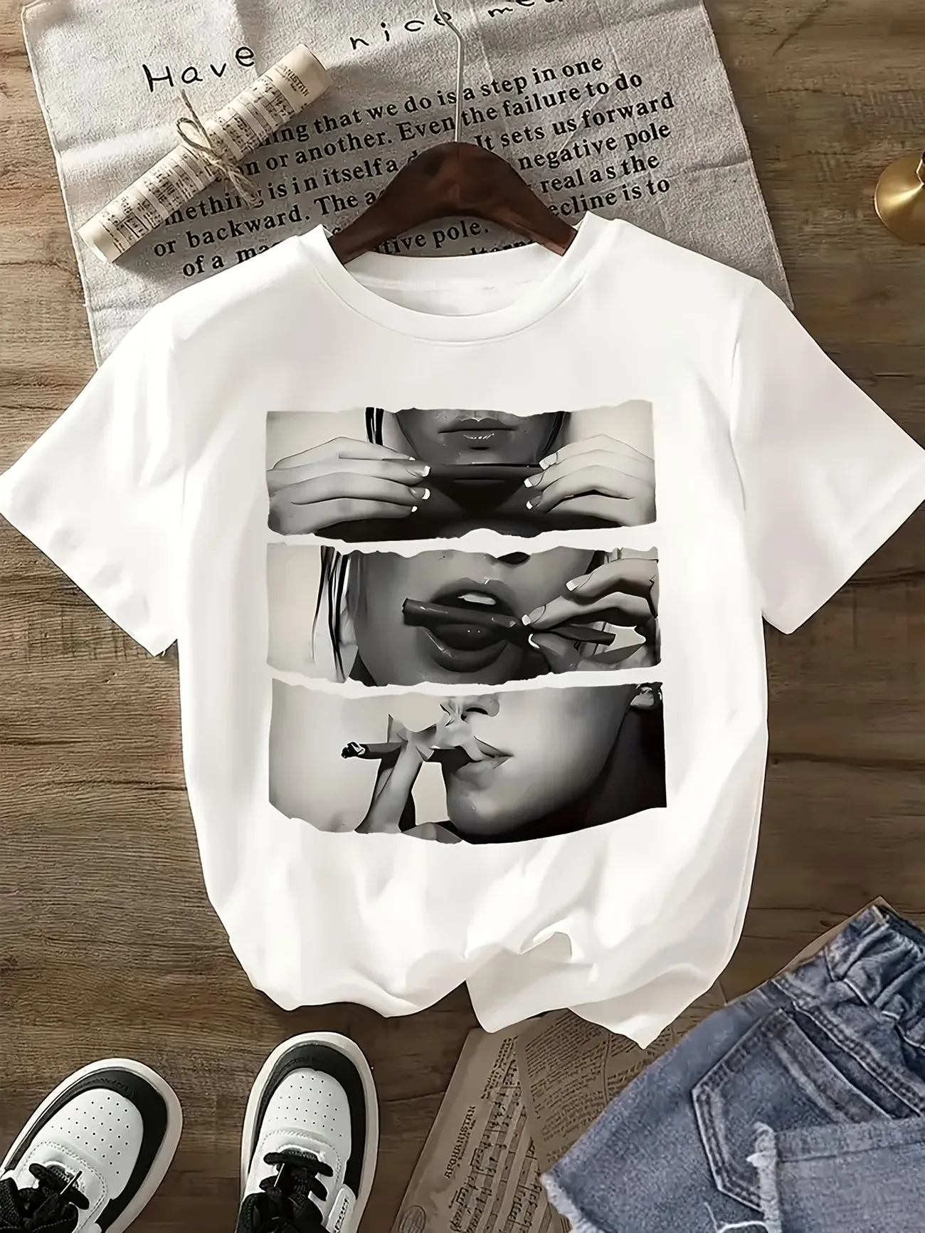 Y2k Streetwear Girl 100% Cotton T-Shirt Female Chic Style Funny T Shirts Egirl Korean Fashion Graphic Tees Tops Women Clothing