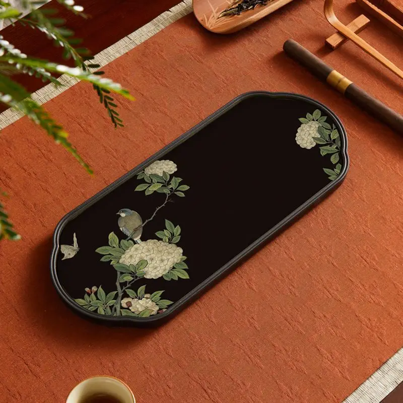 New Chinese Style Water-Absorbing Tea Tray Office Tea Cup Tray Small Tea Table Dry Brewing Table
