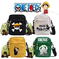 One Piece Shoulder Bag Anime Luffy Figure Boys Crossbody Bags Girls Kawaii Canvas Square Messager Bag Travel Sport Children Gift