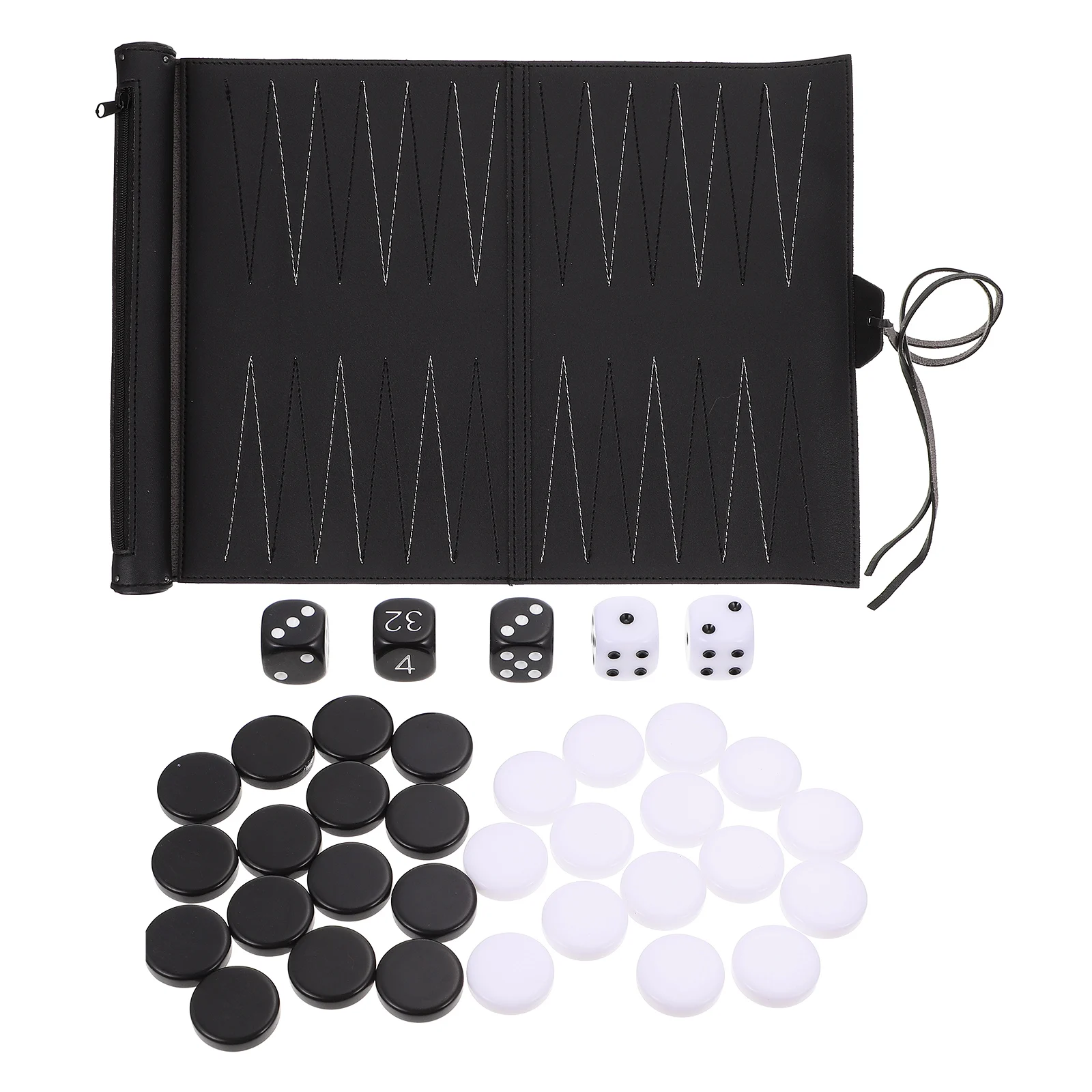

Portable Chess Board PU Material Foldable Easy to Carry Game Supply Accessories Checkers Travel Fun Children