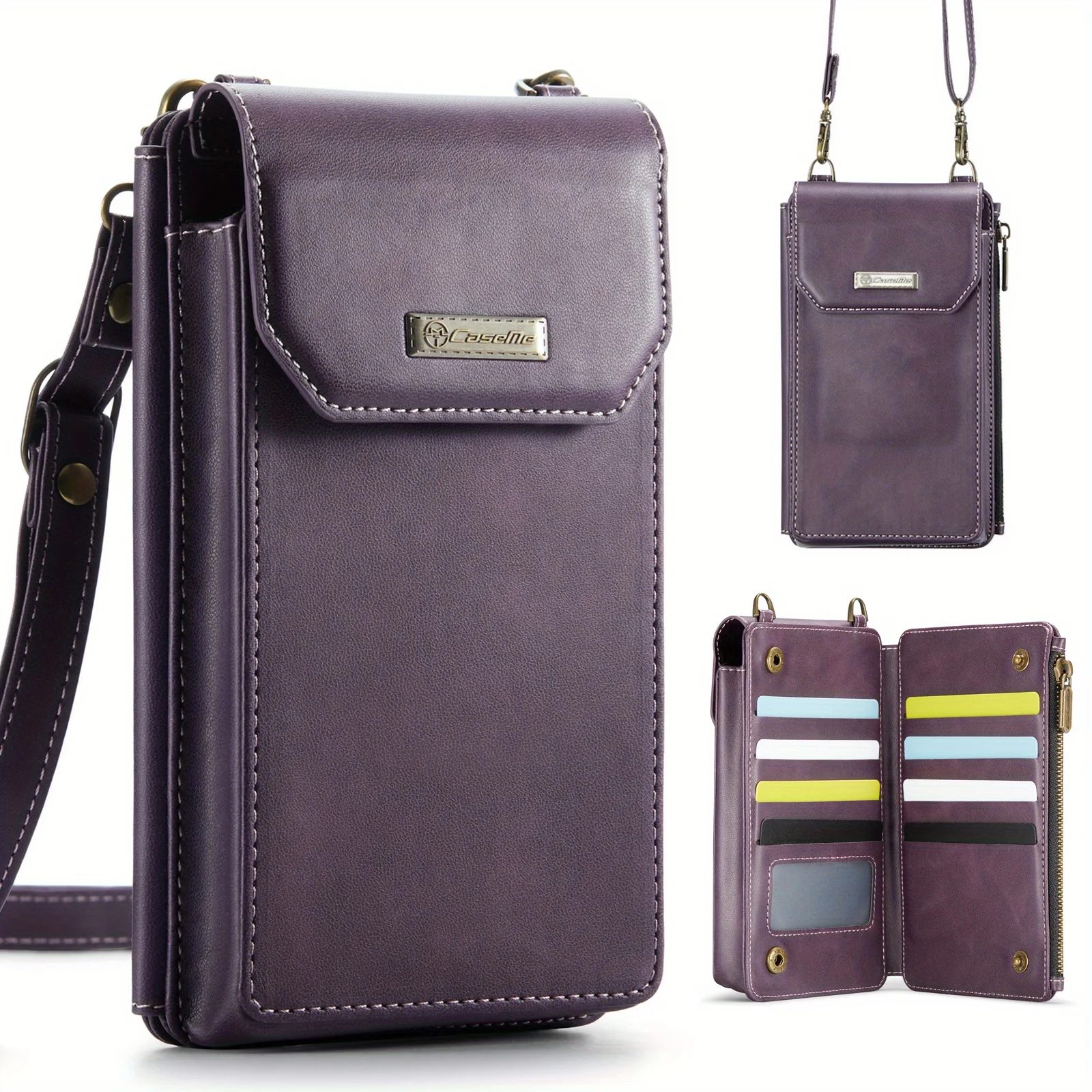 

Small Crossbody Bag Cell Phone Purse Wallet,Retro Suede PU Leather Shoulder Bag with Card Holder for Men Women RFID Blocking