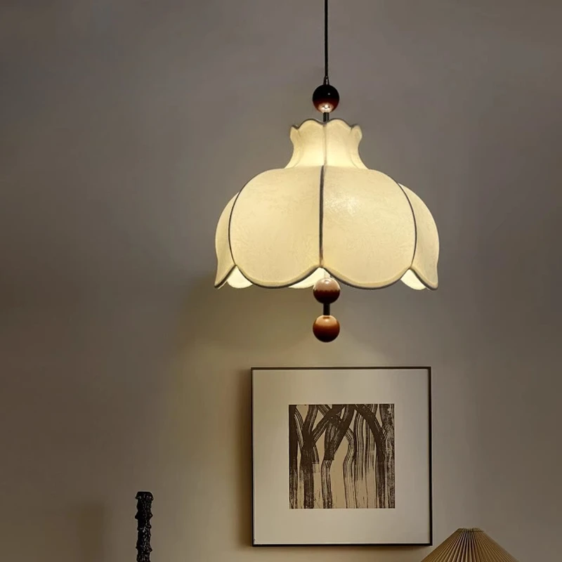 Southeast Asian Style Pendant Lights Textile Crafts Lampshade Ceiling Chandelier Homestay Bedroom Restaurant Adorn Hanging Lamps
